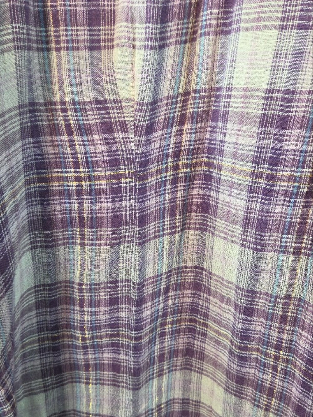 Relativity Lavender Plaid Ruffle-Front Button-Down Shirt - Picture 10 of 14
